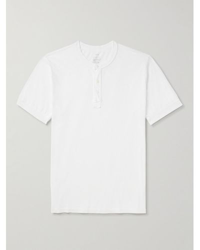 Save Khaki Garment-dyed Supima Cotton-jersey Henley T-shirt - White