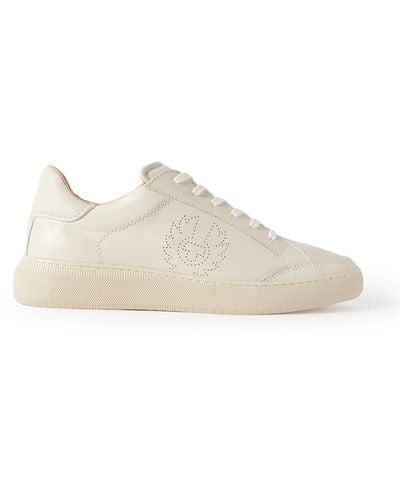 Belstaff Track Logo-perforated Leather Sneakers - White
