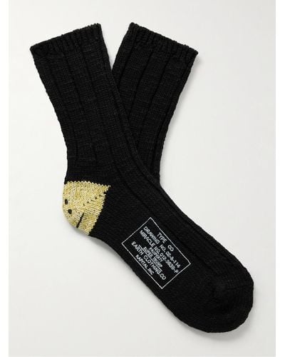 Kapital Socken aus einer Baumwollmischung mit Intarsienmotiv - Schwarz