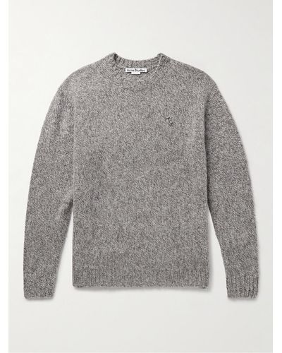 Acne Studios Kowy Logo-embroidered Shetland Wool Sweater - Grey