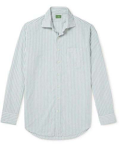 Sid Mashburn Striped Cotton-chambray Shirt - Blue