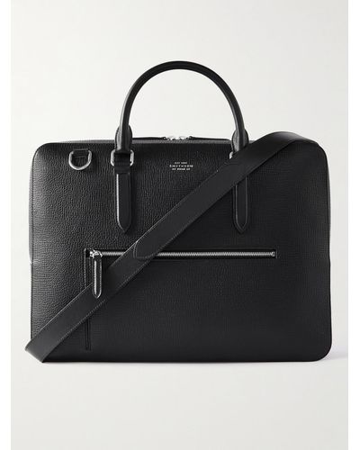 Smythson Cross-grain Leather Briefcase - Black