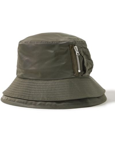 Sacai Layered Nylon Bucket Hat - Green