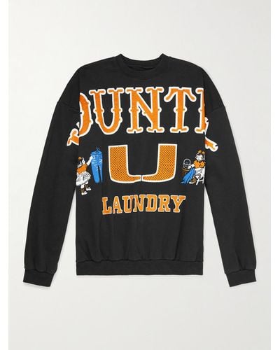 Kapital Big Kountry Sweatshirt aus Baumwoll-Jersey mit Print - Schwarz