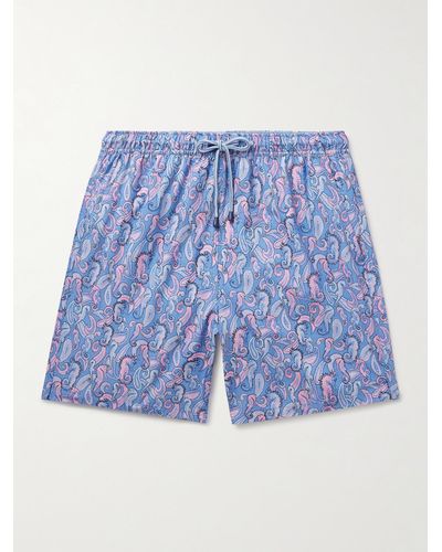 Peter Millar Seahorse Paisley gerade geschnittene mittellange Badeshorts mit Print - Blau