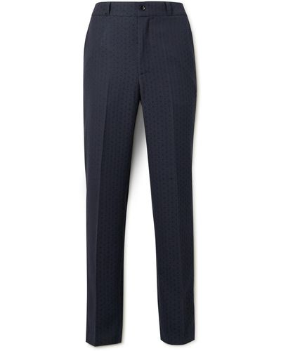Barena Straight-leg Jacquard Suit Pants - Blue