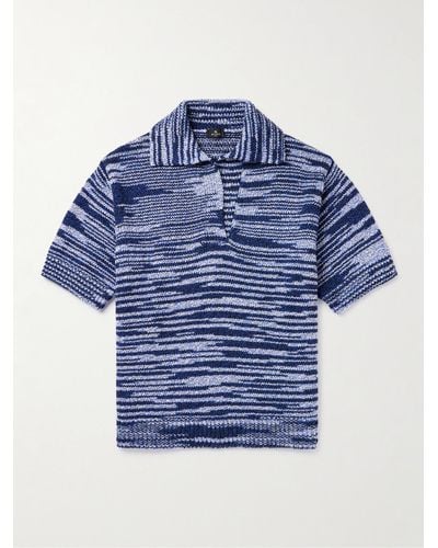 Etro Polo in misto cotone space-dye - Blu