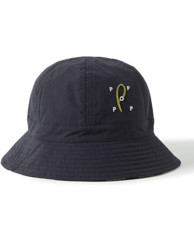 Pop Trading Co. Paul Smith Reversible Logo-embroidered Recycled-shell Bucket Hat - Blue