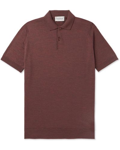 John Smedley Payton Slim-fit Merino Wool Polo Shirt - Red