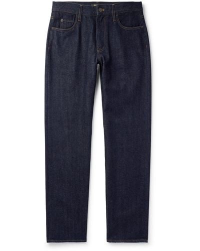 Loro Piana Straight-leg Cotton And Cashmere-blend Jeans - Blue