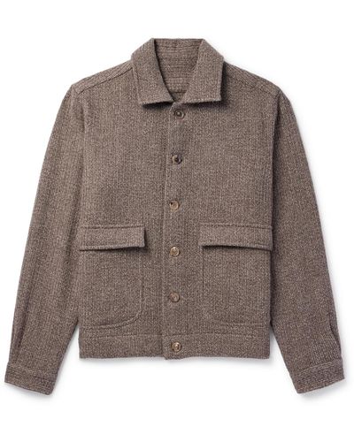De Petrillo Wool And Cashmere-blend Shirt Jacket - Brown