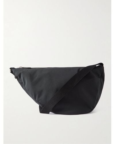 The Row Slouchy Banana Two Leather-trimmed Nylon Belt Bag - Black