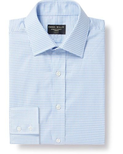 Emma Willis Slim-fit Checked Cotton Oxford Shirt - Blue