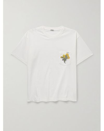 Bode T-Shirt aus Baumwoll-Jersey mit Logostickerei - Weiß