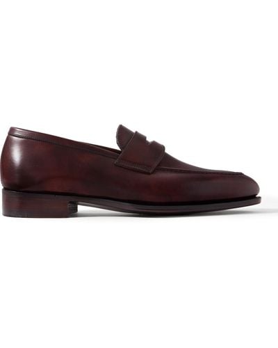 George Cleverley Bradley Ii Leather Penny Loafers - Brown