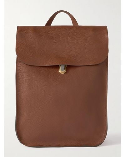 Bleu De Chauffe Full-grain Leather Backpack - Brown
