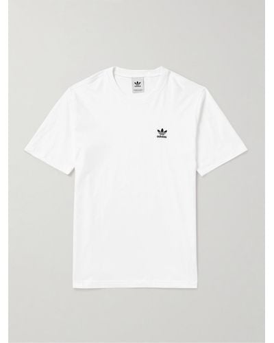 adidas Originals Essentials Logo-embroidered Cotton-jersey T-shirt - White
