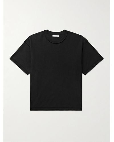 John Elliott Reversed Cropped Cotton-jersey T-shirt - Black