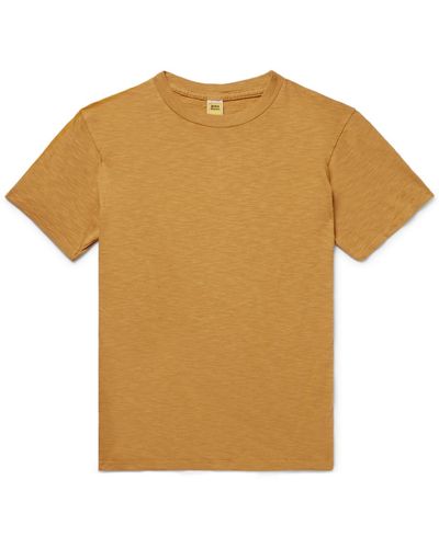Velva Sheen Slub Cotton-jersey T-shirt - Yellow
