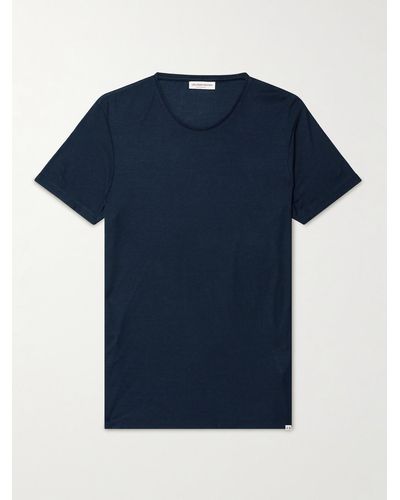Orlebar Brown T-shirt in misto modal stretch e cashmere OB-T - Blu