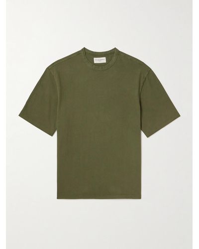 Officine Generale Benny T-Shirt aus Baumwoll-Jersey in Stückfärbung - Grün