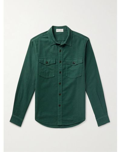 Alex Mill Camicia in flanella di cotone spazzolato Frontier - Verde