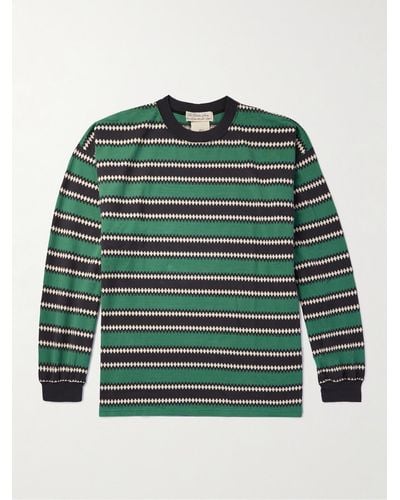 Remi Relief Striped Cotton-jersey T-shirt - Green