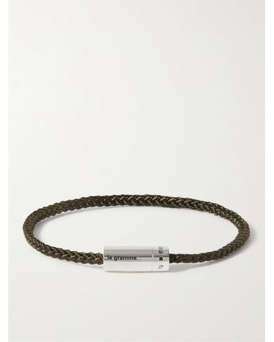 Le Gramme 5g Braided Cord And Sterling Silver Bracelet - Metallic