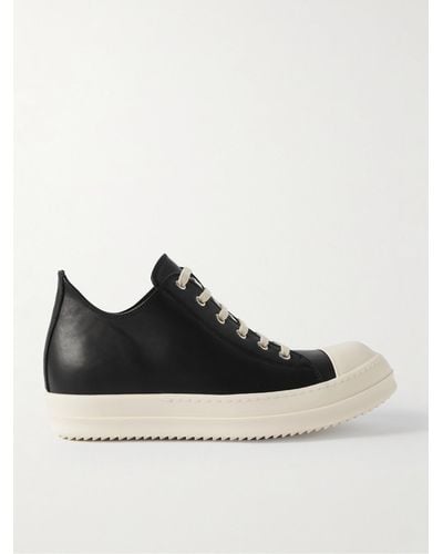Rick Owens Leather Trainers - Black