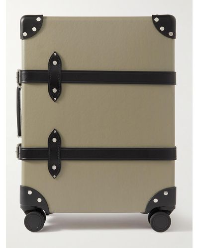 Globe-Trotter Centenary Leather-trimmed Carry-on Suitcase - Green