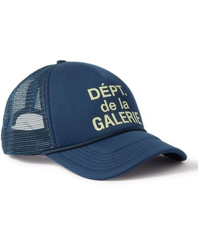 GALLERY DEPT. Logo-print Canvas And Mesh Trucker Cap - Blue