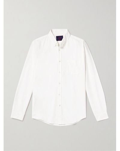 Portuguese Flannel Belavista Hemd aus Baumwoll-Oxford mit Button-Down-Kragen - Weiß