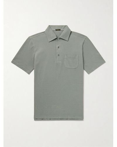 Rubinacci Slim-fit Cotton-piqué Polo Shirt - Grey