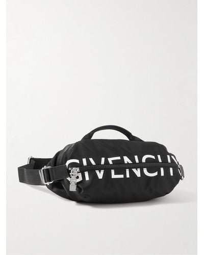 Givenchy G-zip Leather-trimmed Logo-print Shell Belt Bag - Black