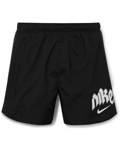 Nike Run Division Challenger Straight-leg Printed Mesh-panelled Dri-fit Shorts - Black