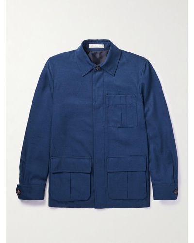 Umit Benan Explorer Slub Linen Shirt Jacket - Blue