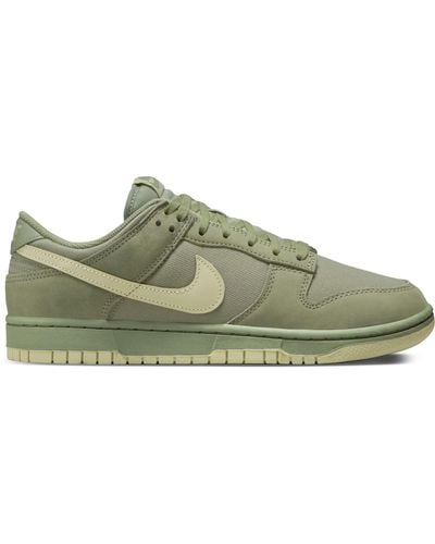 Nike Dunk Low Retro Prm Nbhd Suede-trimmed Canvas Sneakers - Green