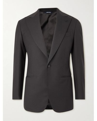 Saman Amel Wool And Mohair-blend Twill Tuxedo Jacket - Black