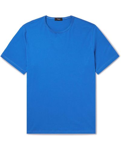 Theory Precise Cotton-jersey T-shirt - Blue
