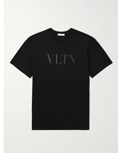 Valentino Garavani T-shirt in jersey di cotone con logo - Nero