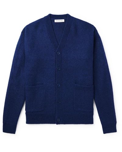 Frankie Shop Lucas Oversized Brushed-knit Cardigan - Blue