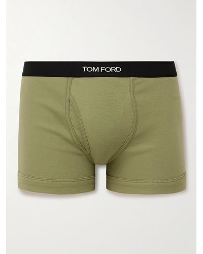 Tom Ford Stretch-cotton Boxer Briefs - Green