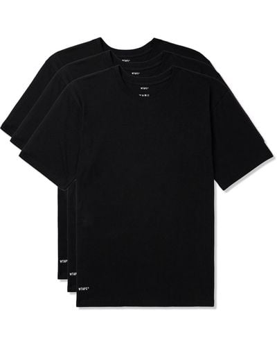 WTAPS Three-pack Logo-print Cotton-jersey T-shirt - Black