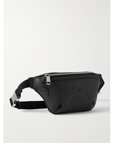 Gucci Logo-embossed Leather Belt Bag - Black