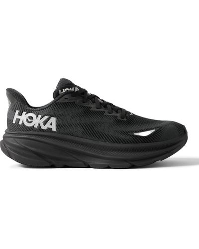 Hoka One One Clifton 9 Gtx Rubber-trimmed Mesh Sneakers - Black