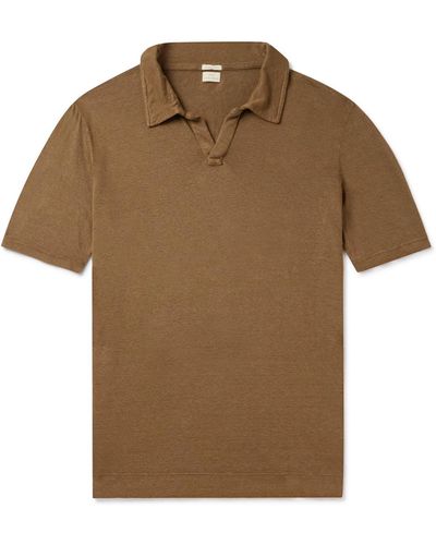 Massimo Alba Aruba Linen-piqué Polo Shirt - Brown