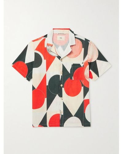 Folk Damien Poulain Camp-collar Printed Linen Shirt - Multicolour