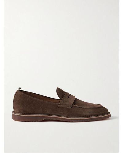 Officine Creative Kent Suede Penny Loafers - Brown