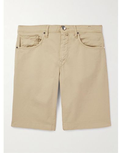 Incotex Straight-leg Stretch-cotton Bermuda Shorts - Natural