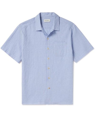 Oliver Spencer Riviera Cotton-blend Seersucker Shirt - Blue